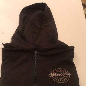 Brandy Melville Zip Front “Malibu” logo hoodie